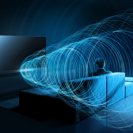 Array speaker system for a precise and room-filling sound experience